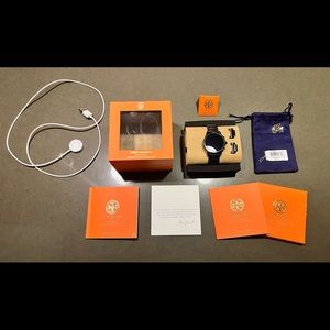 Tory Burch Black Stainless Steel GiGi Touchscreen Smart Watch 40mm